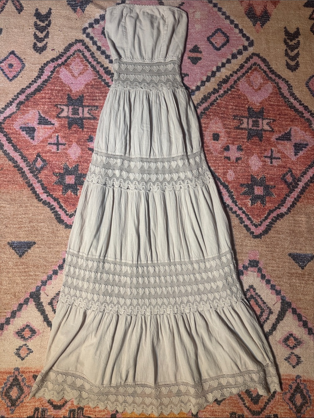 Blanco By Nature Tiered Maxi Dress in Sand color Size Medium